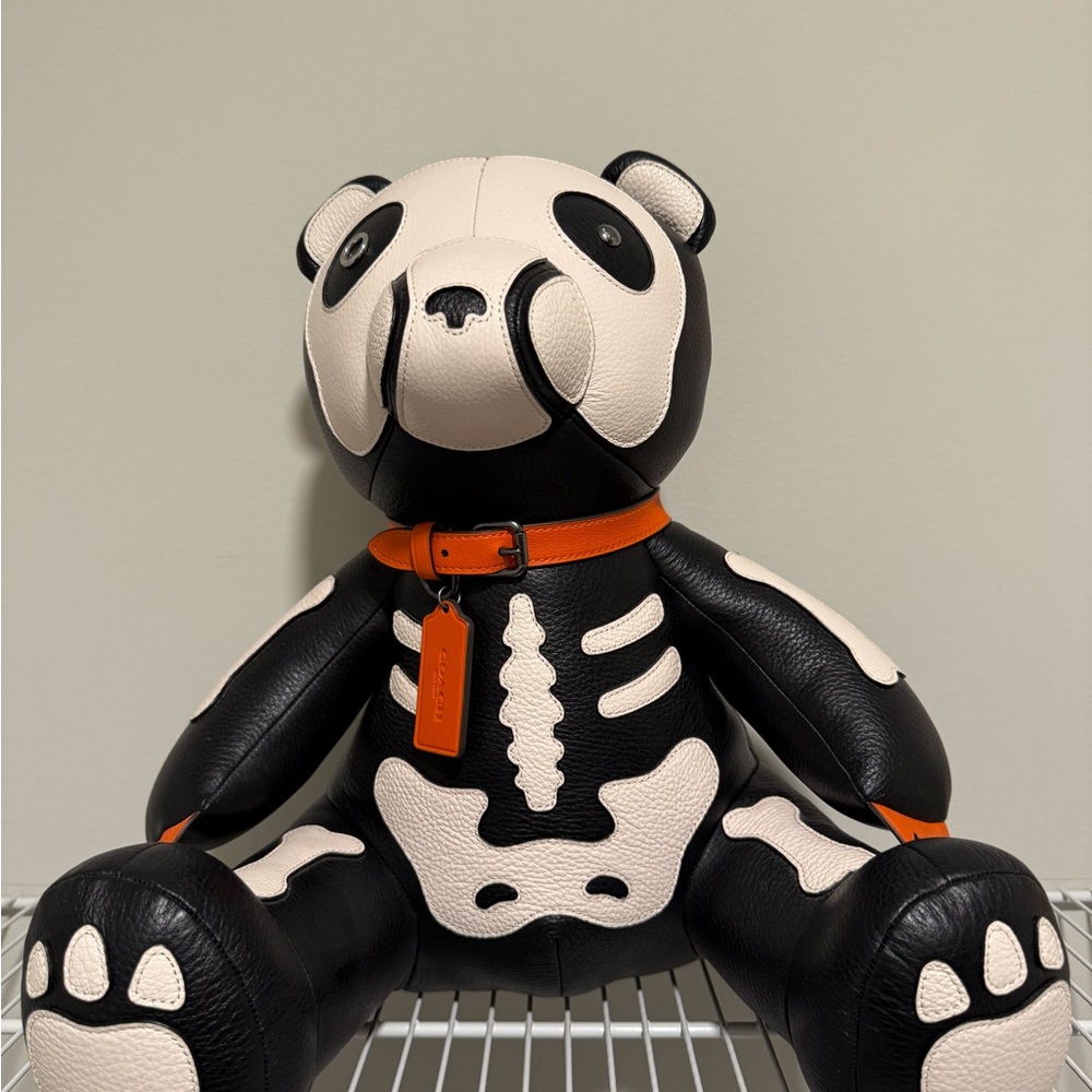 Coach Skeleton Teddy Bear with Orange Accents